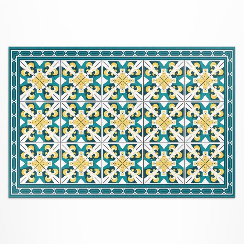 Zewnętrzny Dywan Winylowy Wallfluent 80x120 cm Geometryczne romby kolorowe kafelki 1 szt.