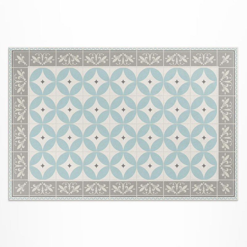 Zewnętrzny Dywan Winylowy Wallfluent 80x120 cm Kafelki i koła pastelowa modna mozaika 1 szt.