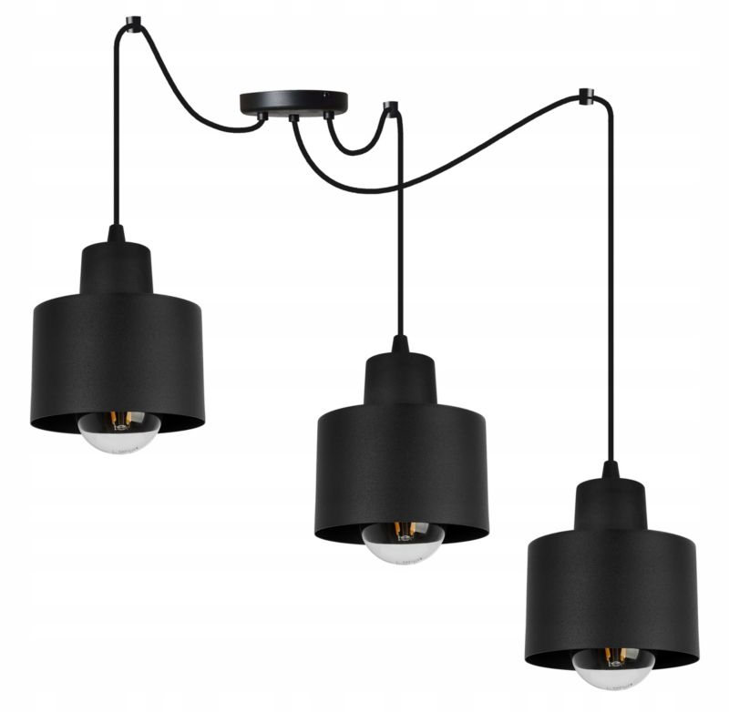 Lampa sufitowa wisząca Light Home LH Spider Panta 3x E27 60W czarny 1szt.