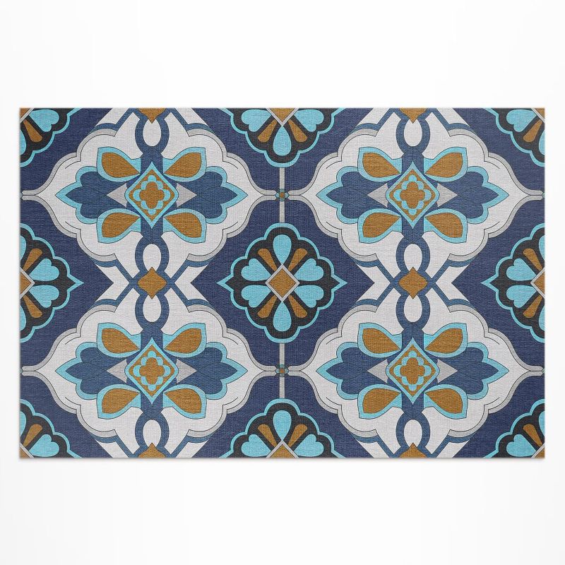 Balkonowy Dywan Winylowy UV Wallfluent 140x210 cm Geometryczny wzór kolorowych płytek vintage 1 szt.