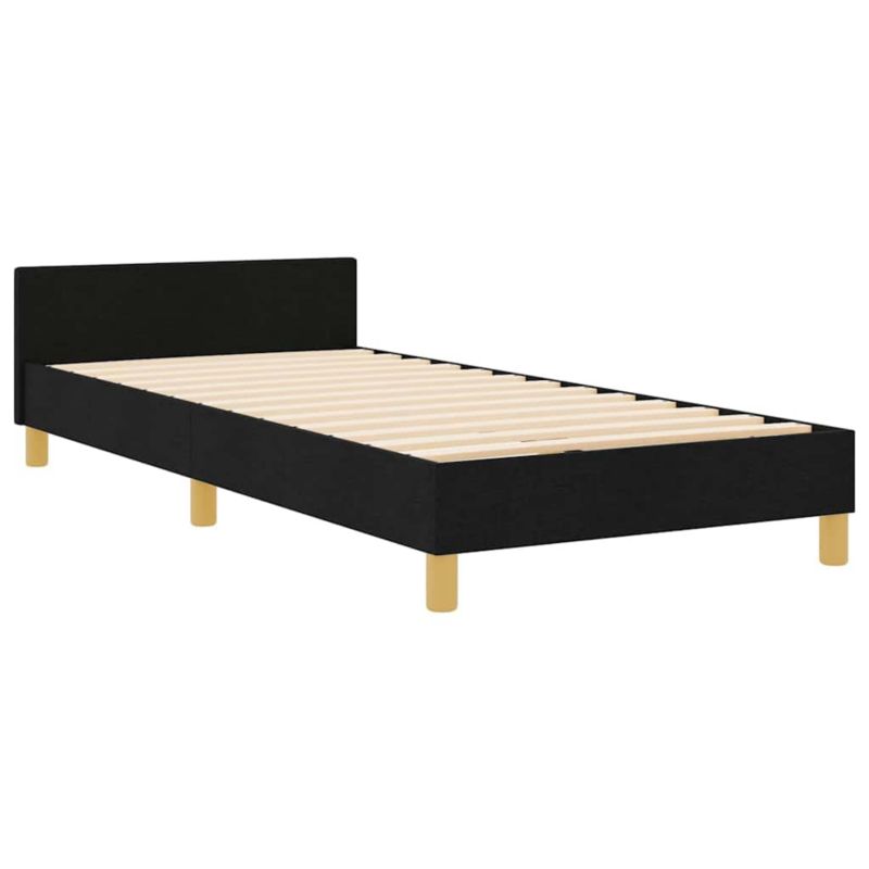Łóżko tapicerowane WaszeMeble 100x200 cm Czarny tkanina WM-3344783 1 szt.
