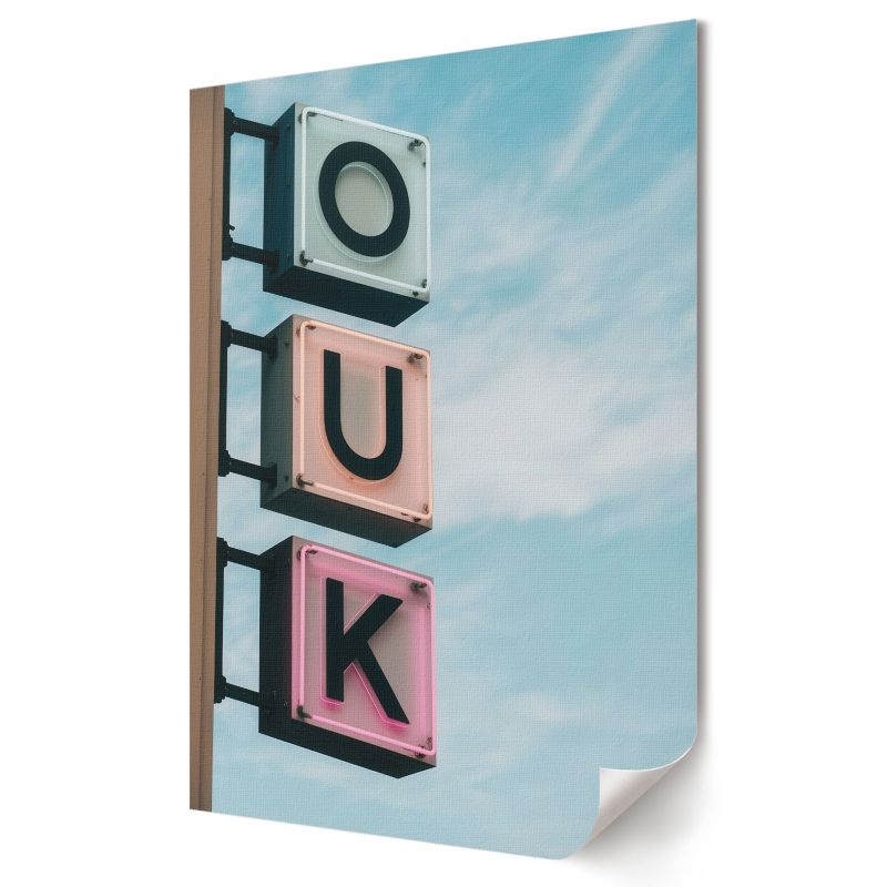 Plakat canvas Wallfluent Format A4 Neonowy szyld Kolektyw Soft Structure 1 szt.