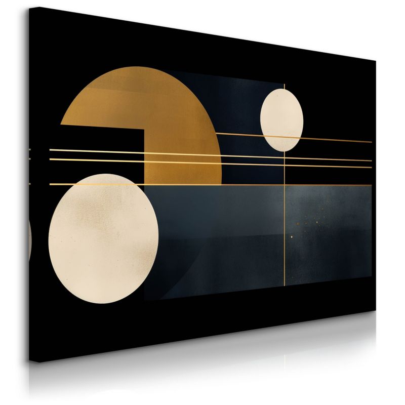Obraz Muralo Złote Kształty Geometryczne 70x50 cm 1 szt.