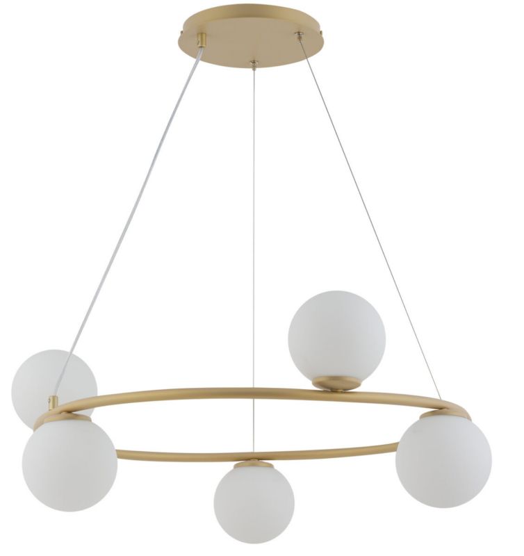 Lampa wisząca Sigma Lighting Gama Koło 7696 złoto-biała dekoracyjna 5xG9 x 12W 1 szt.
