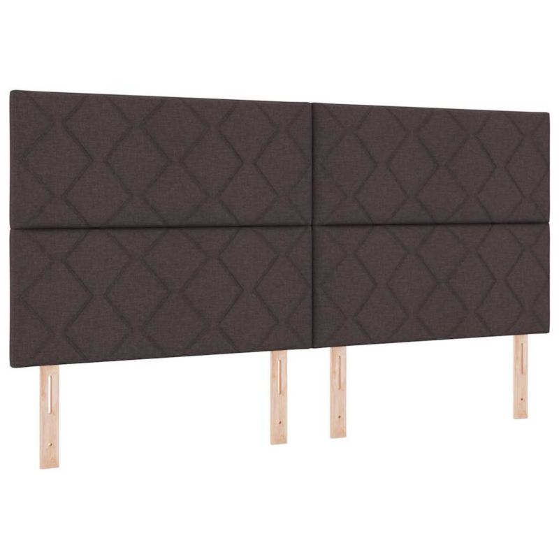Łóżko z materacem WaszeMeble 200x220 cm Ciemny brąz tkanina WM-3339493 1 szt.