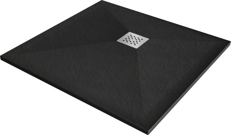 Brodzik kwadratowy Mexen Stone+ czarny 100x100 cm 1 szt.