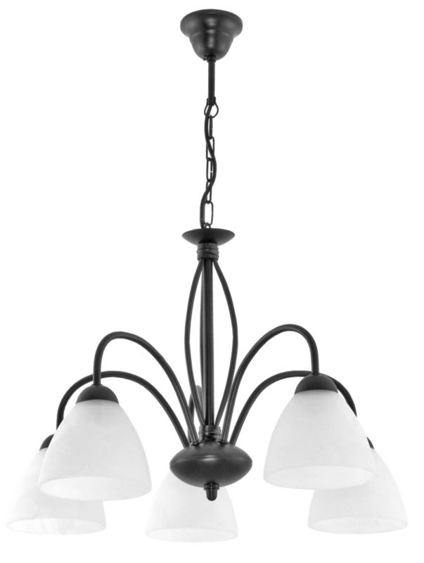 Lampa wisząca EDYLIT biało-czarna klosze loft 5xE27 ANDERS 11-210 1 szt.