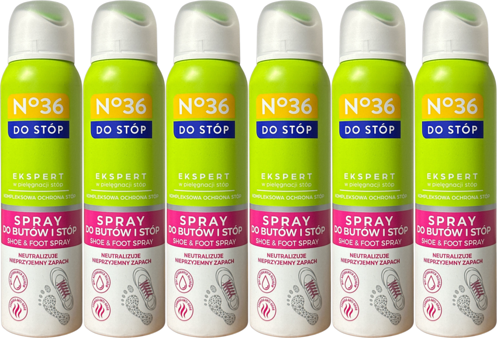 6x Dezodorant do stóp i butów No36 deo, przeciwgrzybiczy, 150ml