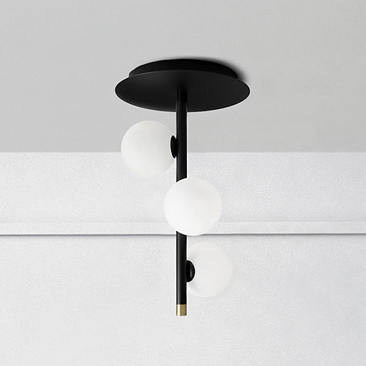 Miloox Pomi lampa podsufitowa 3x40W biała/czarna 1744.103