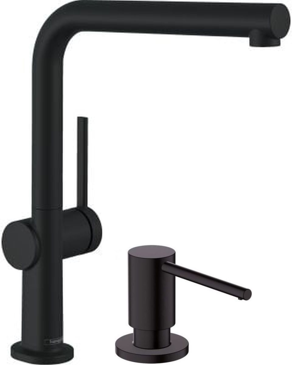 Zestaw Hansgrohe Talis M54 bateria kuchenna stojąca z dozownikiem do płynów A41 czarny mat (72840670, 40438670) - Wysyłka w 24h