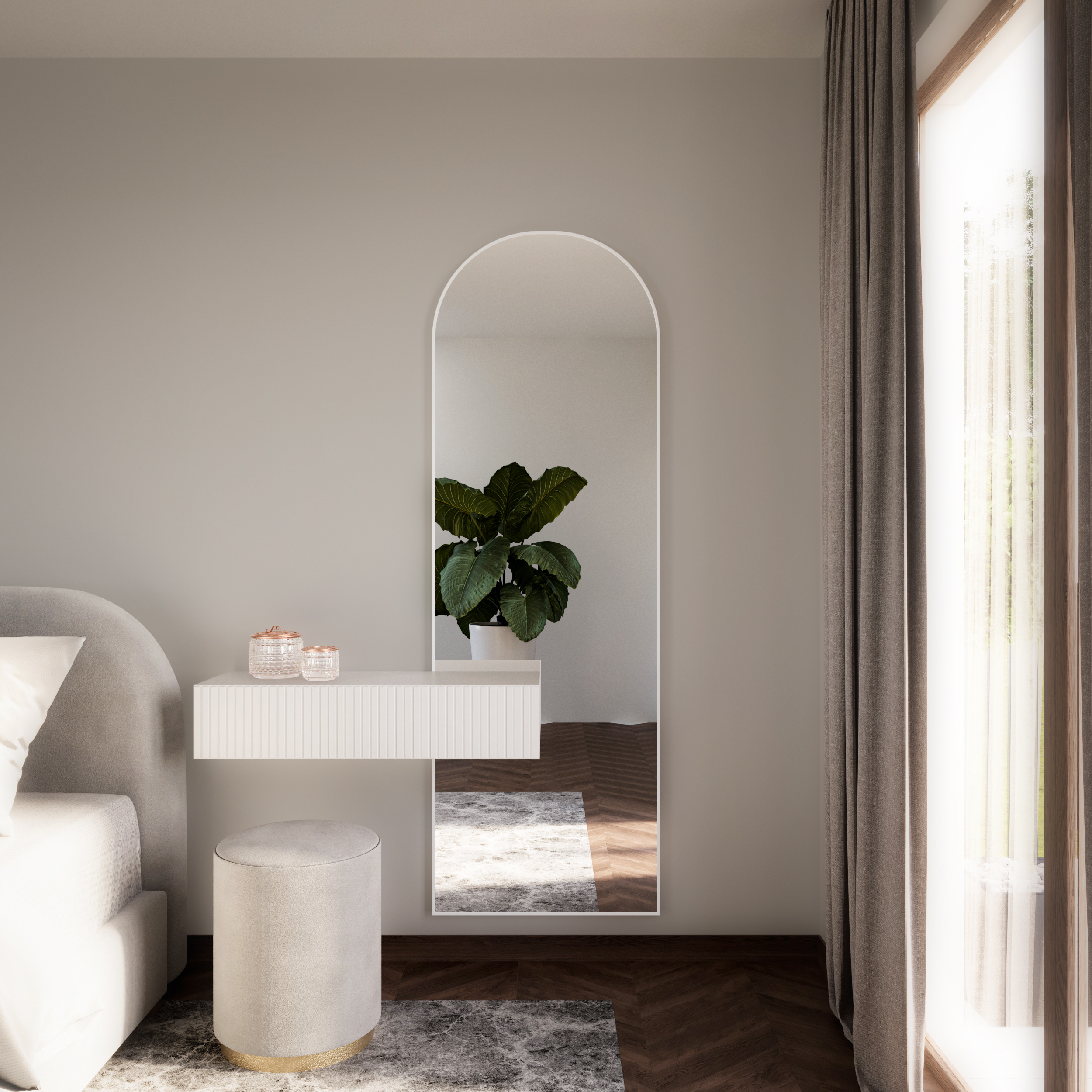 Baltica Design Tiny Border Pastille Cut lustro 60x140 cm białe