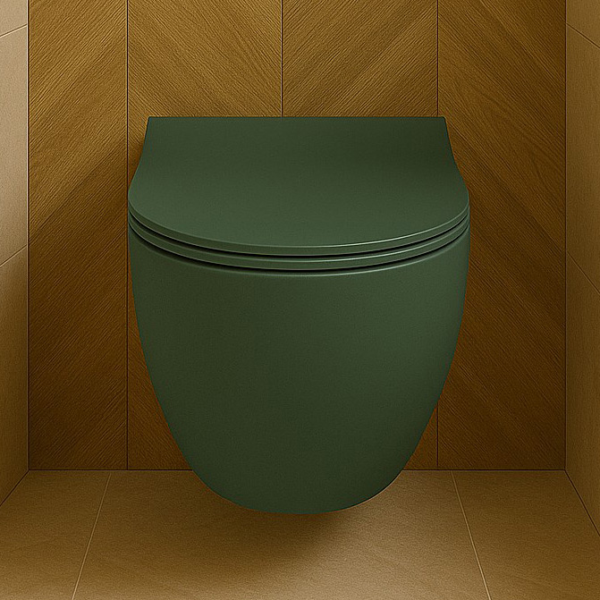 Vilarte by Dura Siena miska WC wisząca bez kołnierza zielony mat 5751MY