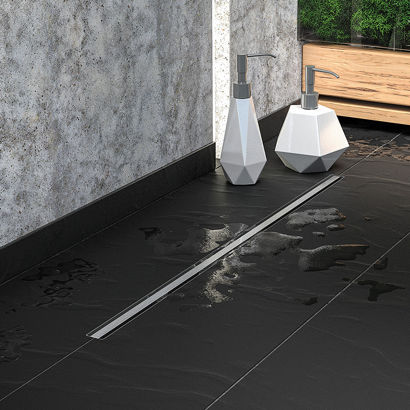Laveo Slim odpływ prysznicowy 50 cm ruszt wąski stal COS250D