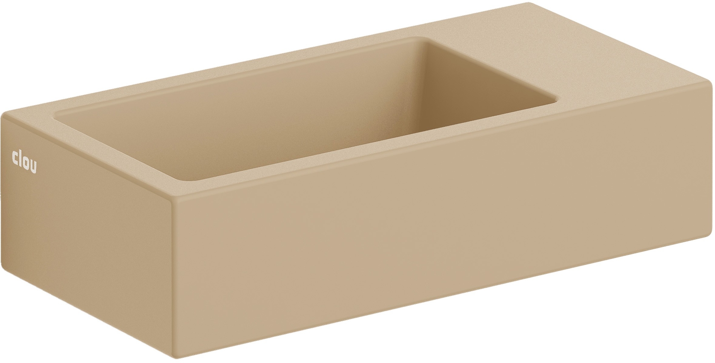 Darmowa Dostawa - Umywalka 36x18 cm prostokątna ścienna-nablatowa brąz/beż Clou Flush CL0334031