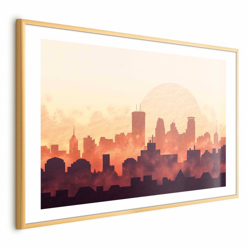Plakat Artgeist Żar miasta 60x40 cm z ramą złotą z marginesem 1 szt