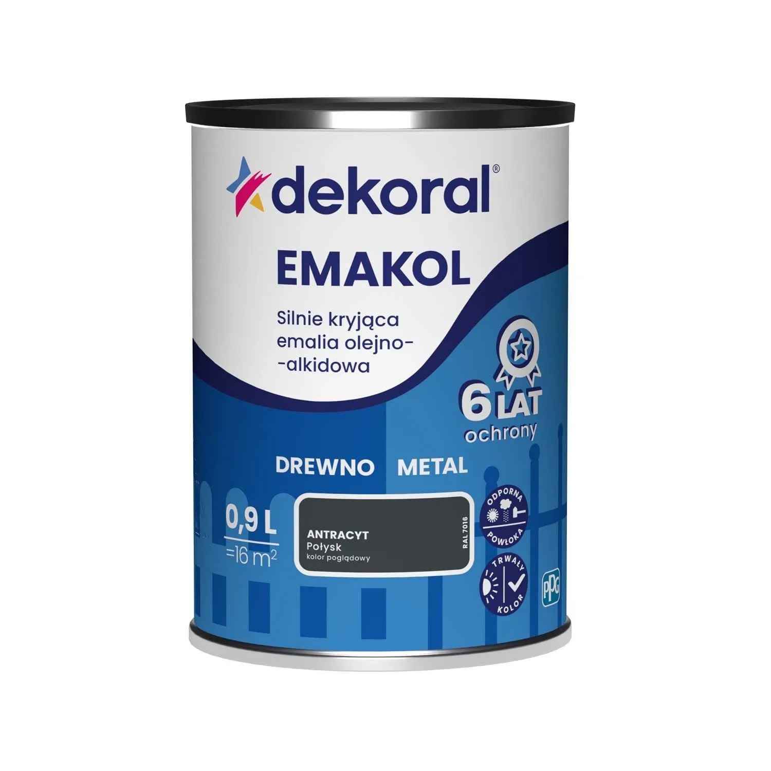 Dekoral Emalia Emakol Strong antracyt 0,9L