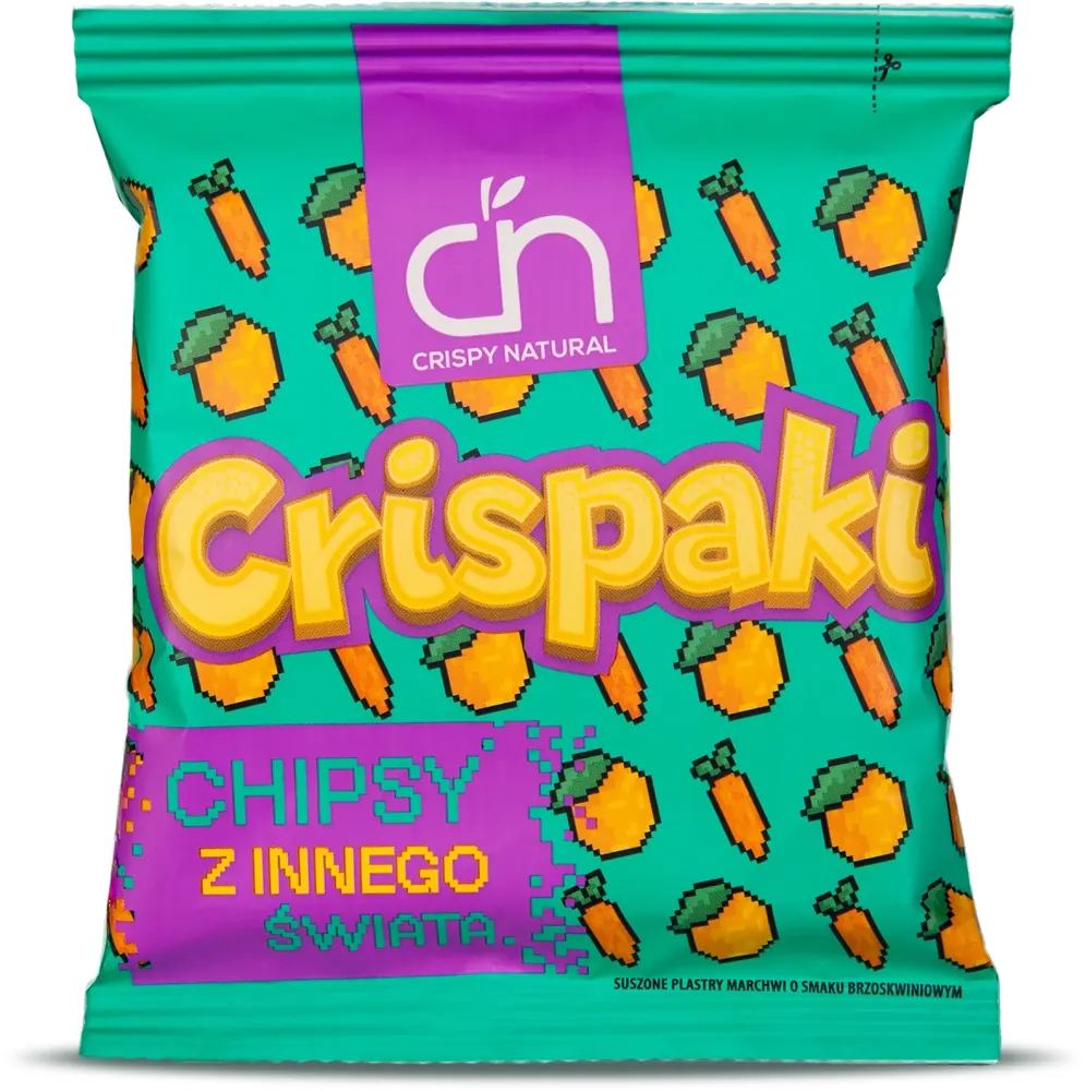 Chipsy z marchewki Crispy Natural, o smaku brzoskwiniowym, 18g