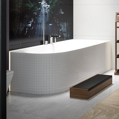Hoesch iSensi wanna narożna 180x80 cm do zabudowy prawa biała 3850.010