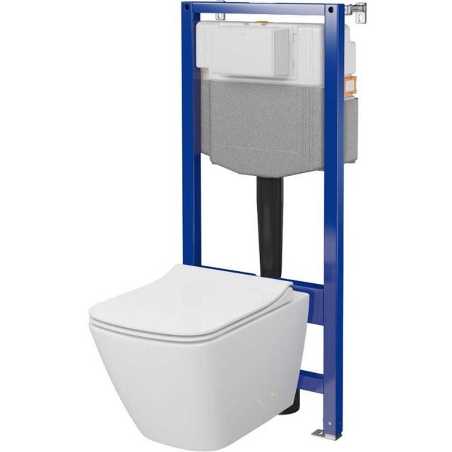 CERSANIT Zestaw podtynkowy AQUA 50 pneumatyczny, miska CITY PRO SQ, d