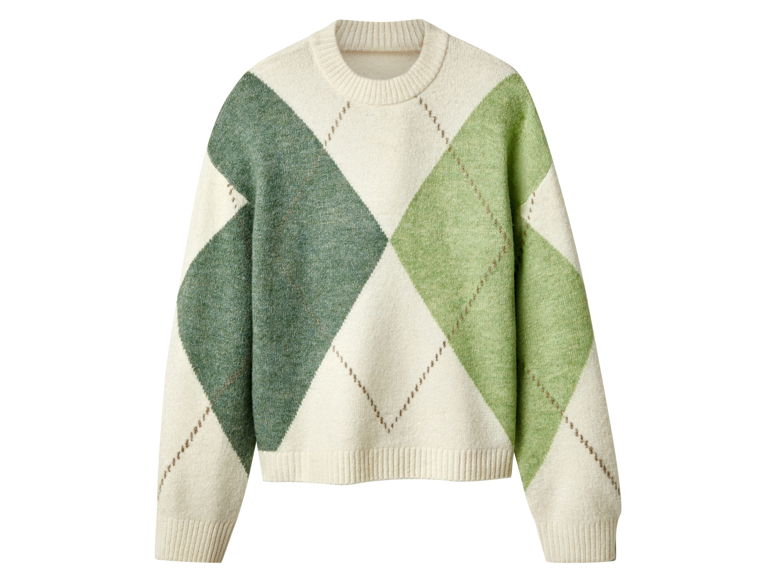 Esmara Sweter damski Biały/zielony, S36/38
