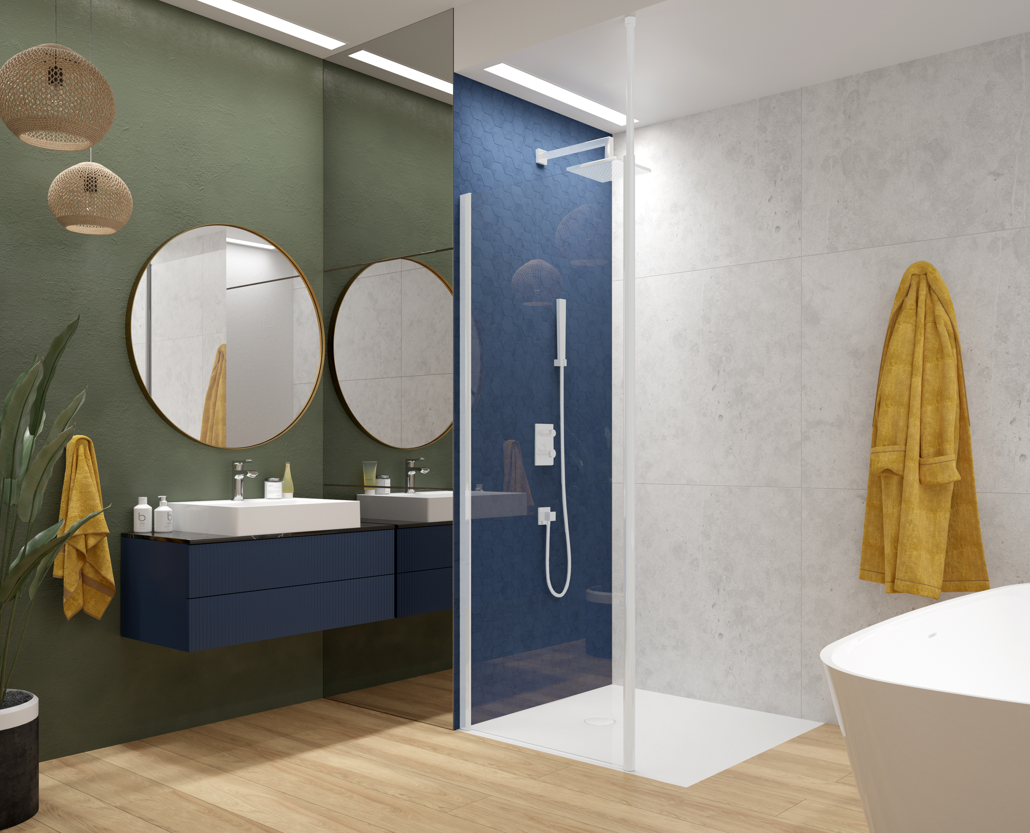 Darmowa Dostawa - Ścianka prysznicowa walk-in 80 cm biały mat/szkło przezroczyste Sanplast Exa Line 600540152024401