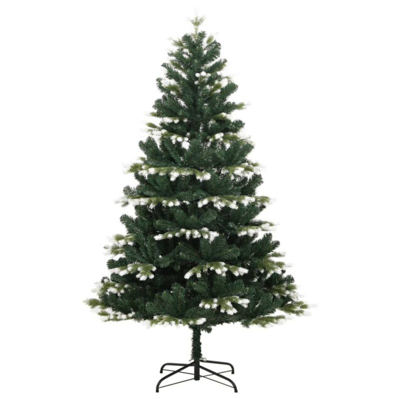 Choinka sztuczna VidaXL zawiasowa, ośnieżona 150 cm zielony 1 szt.