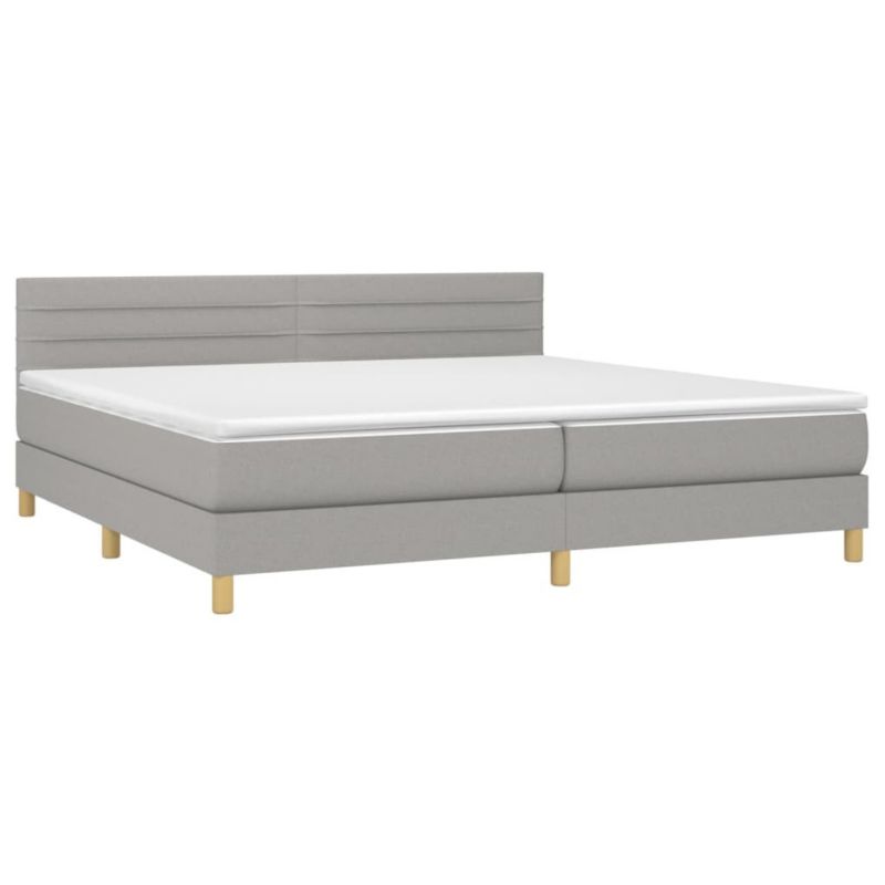 Łóżko kontynentalne WaszeMeble 200x200 cm jasnoszare WM-3133821 1 szt.