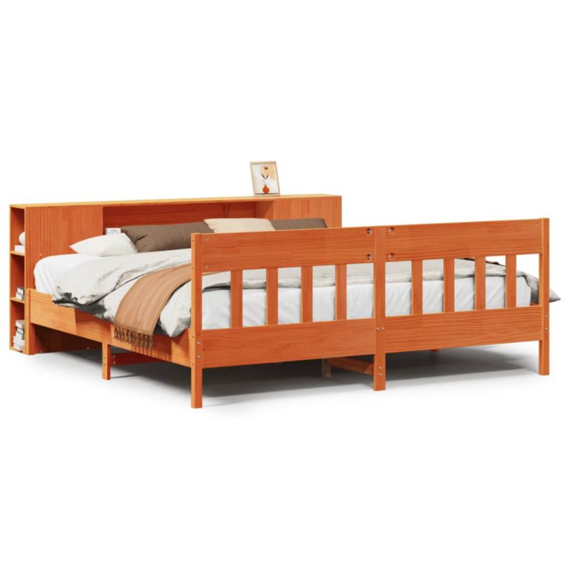 Rama łóżka WaszeMeble 200x200 cm Woskowy brąz sosna WM-3323172 1 szt.