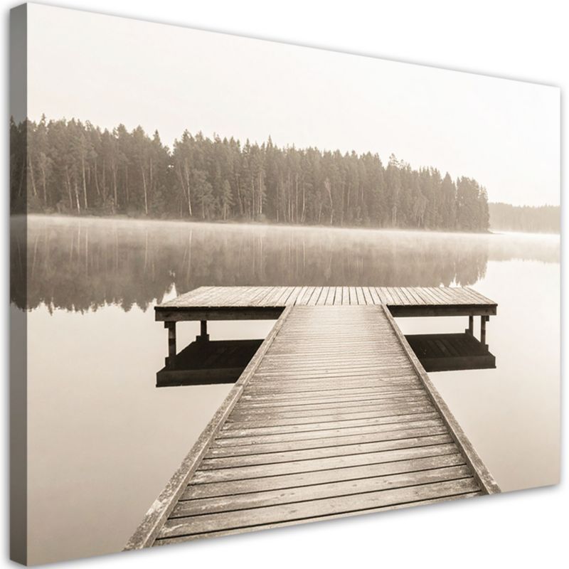 Obraz do salonu sypialni biura Feeby Pomost jezioro krajobraz natura 100x70cm 1szt