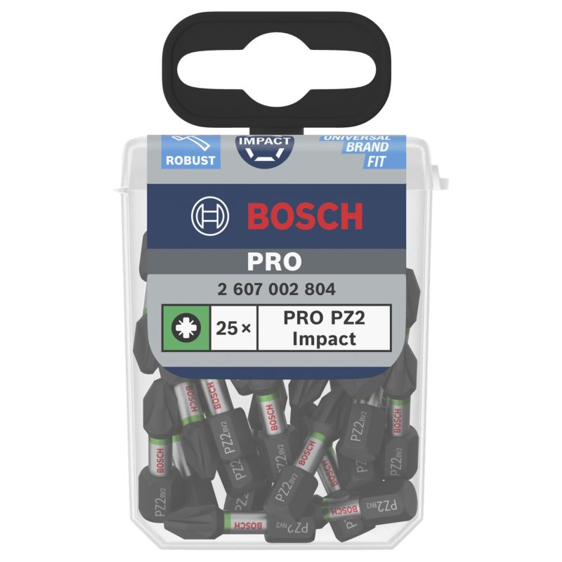 Zestaw bitów udarowych Bosch 25 mm PZ2 25 sztuk