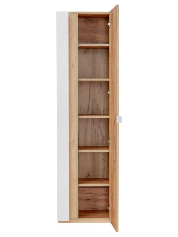 Słupek łazienkowy Furnidea 170 cm z lustrem biały dąb Capri 1 szt.