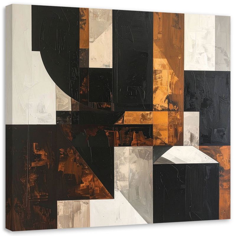 Obraz do salonu sypialni biura loftu Feeby Abstrakcja tekstura brązowy 60x60cm 1szt