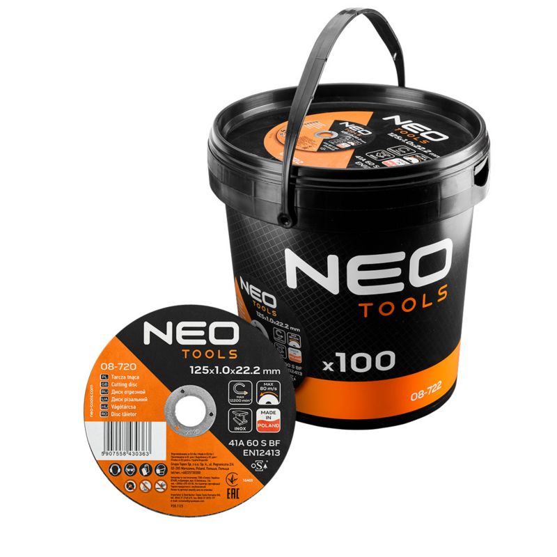 Tarcze tnące do metalu NEO TOOLS 125 x 1.0 x 22,2mm, 41 A60-S-BF, 100 szt 1 kpl