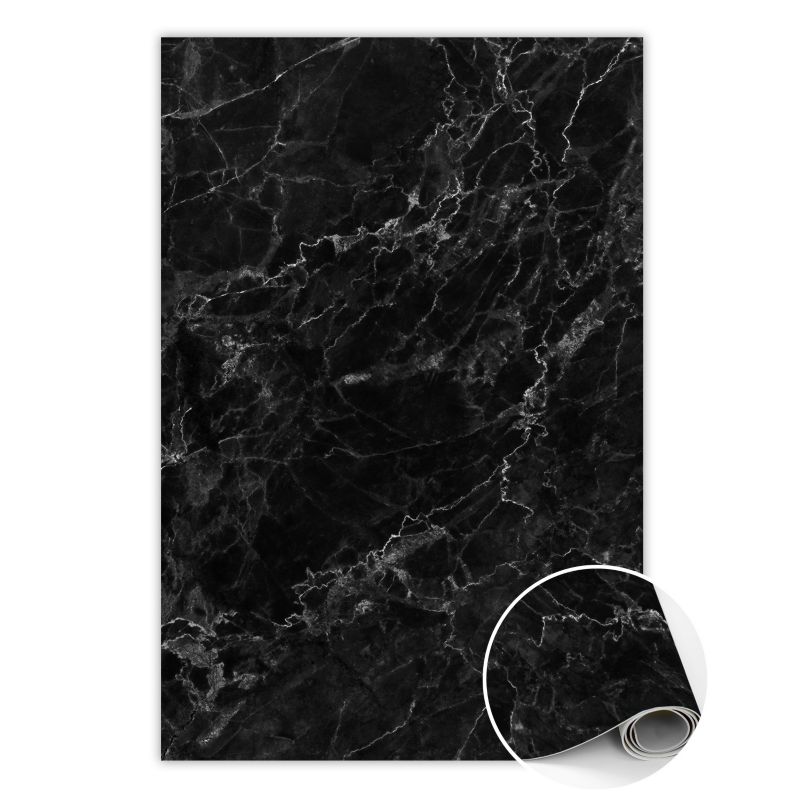 Dywan Tulup Wewnętrzny Dekoracyjny 100x150 cm Czarny marmur Mata dywanowa Dekoracyjna 1 szt.