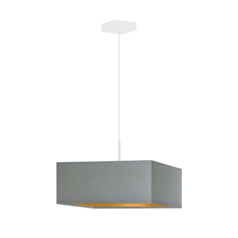 Lampa wisząca Volta Light Factory sufitowa regulowana z abażurem kwadrat Szary ze złotem FIESTA 1szt.