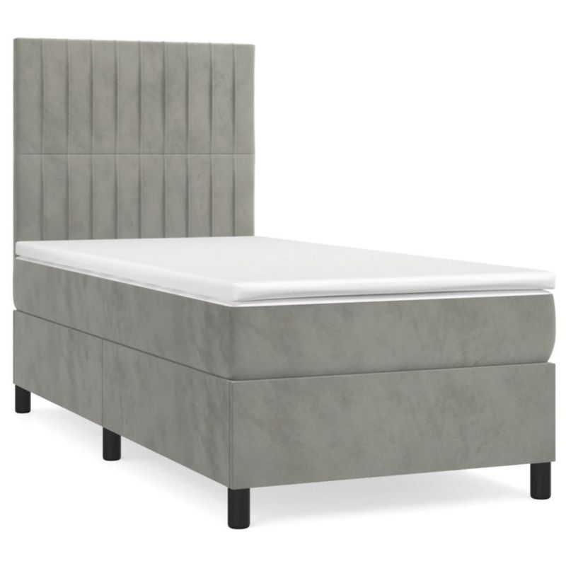 Łóżko kontynentalne WaszeMeble 90x200 cm jasnoszare WM-3143121 1 szt.