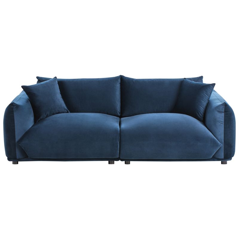 Sofa dla 3 osób Luvos Welur Ciemnoniebieski 1 szt.