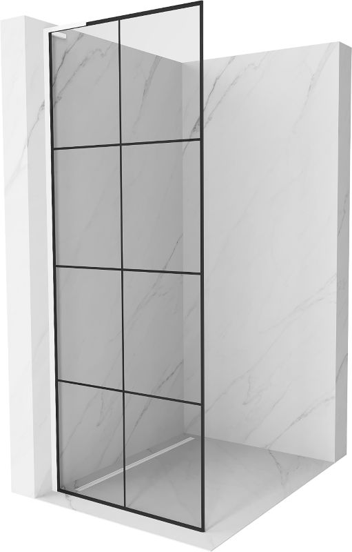 Ścianka prysznicowa Mexen Kioto L czarny wzór/biały 80x200 cm 800-080-103-20-77 1 szt.