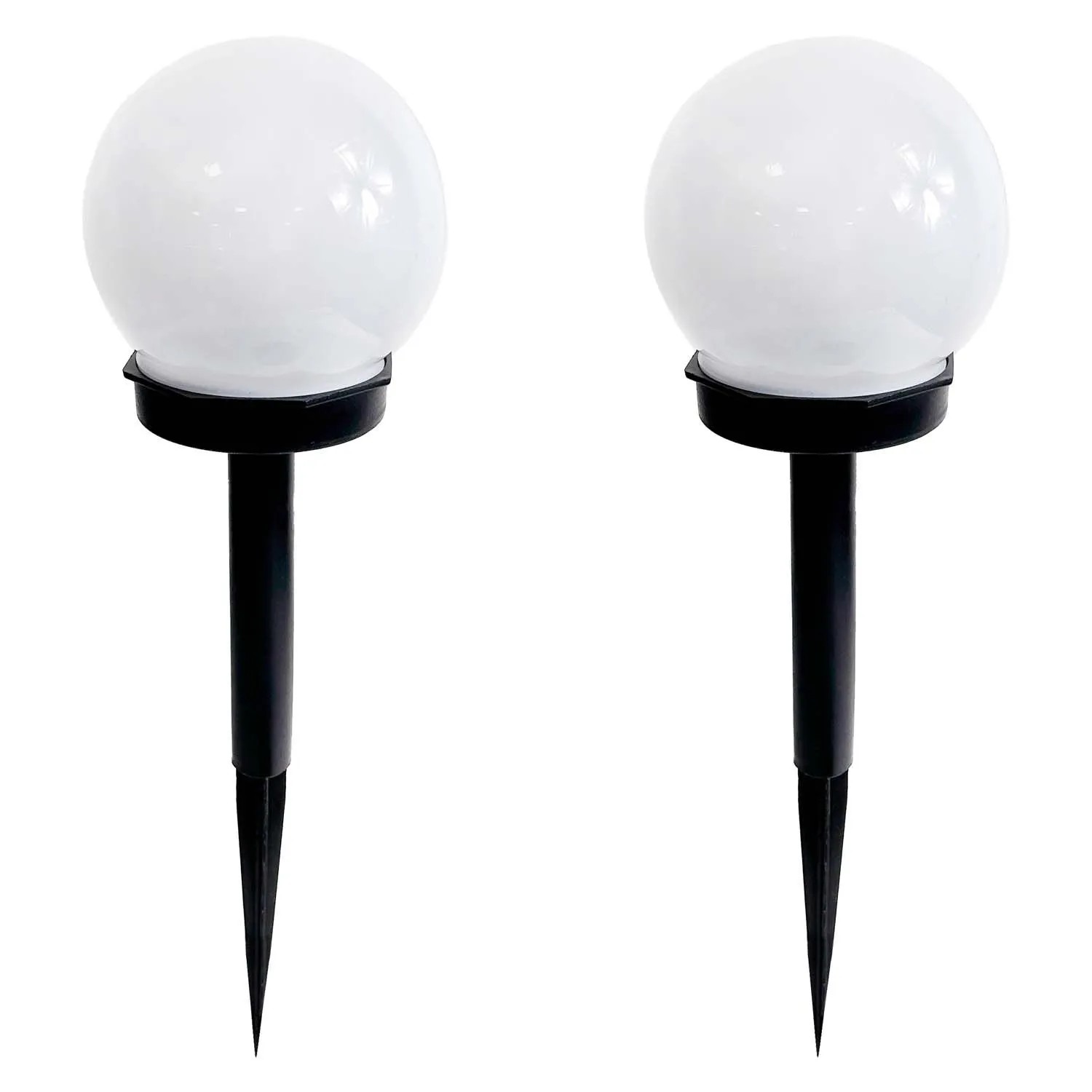 4iQ Zestaw 2 lamp solarnych LED RGB AURA czarnych śr. 10 cm