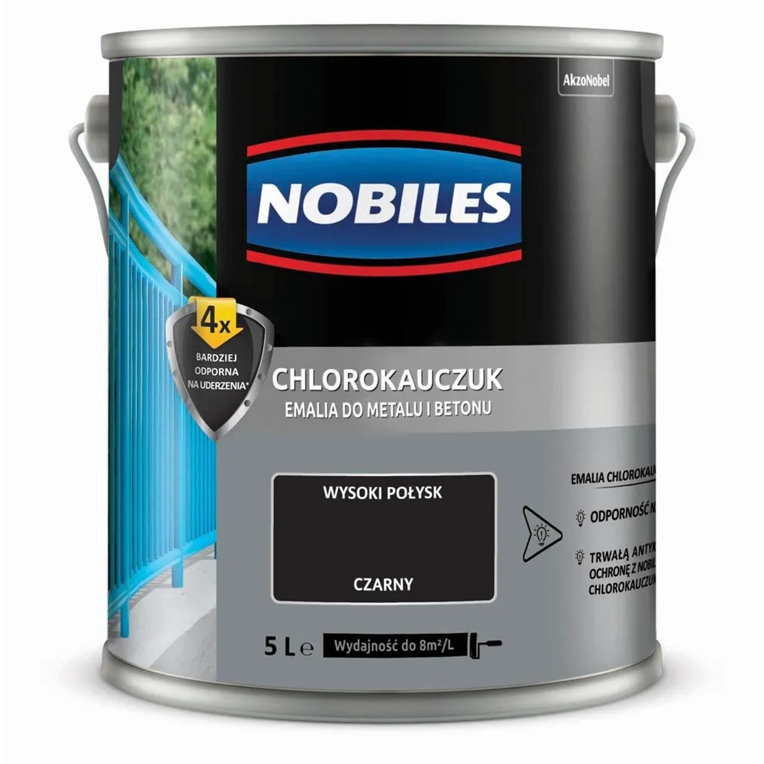 Emalia Nobiles Chlorokauczuk czarny 5 l