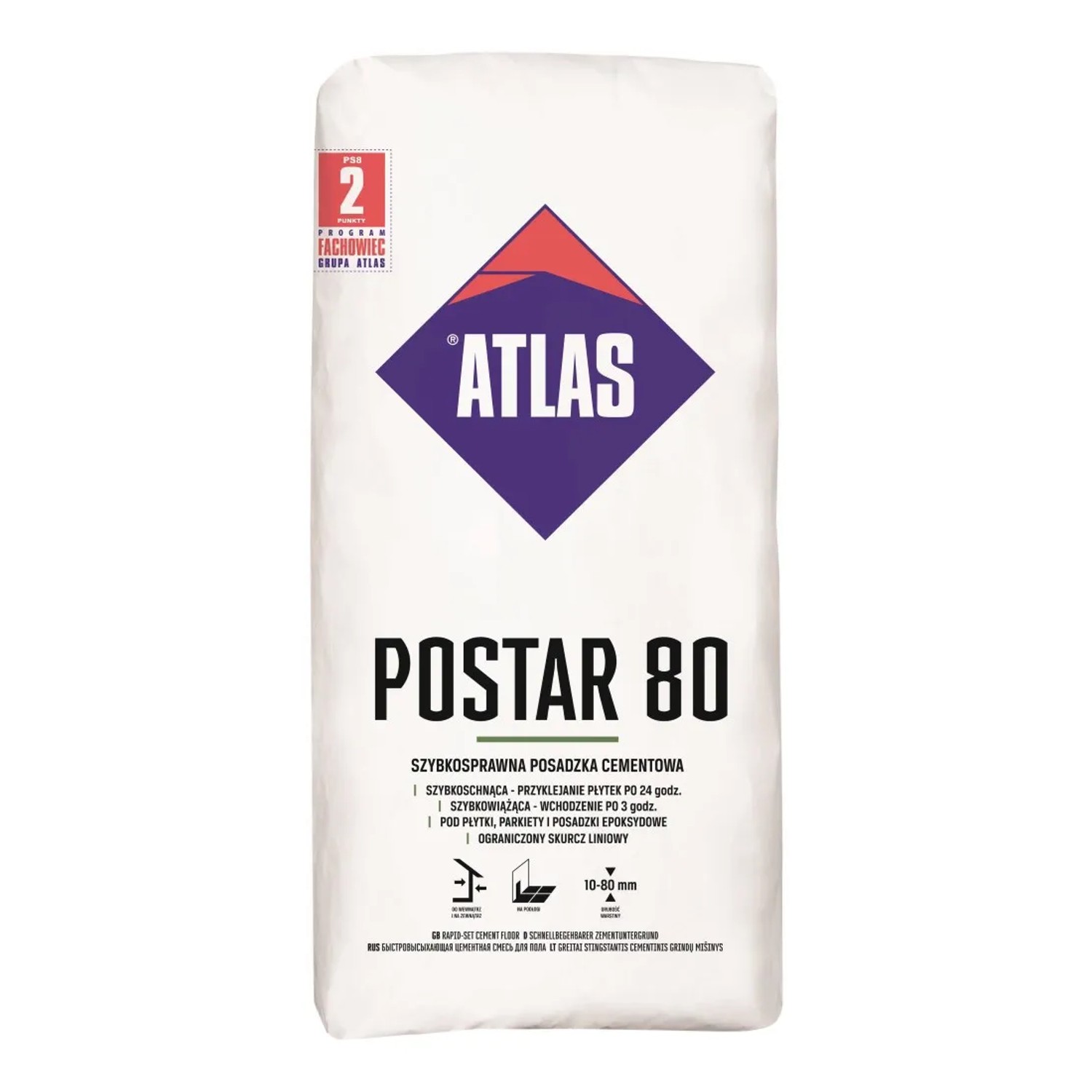Atlas Posadzka cementowa Postar 80 25 kg