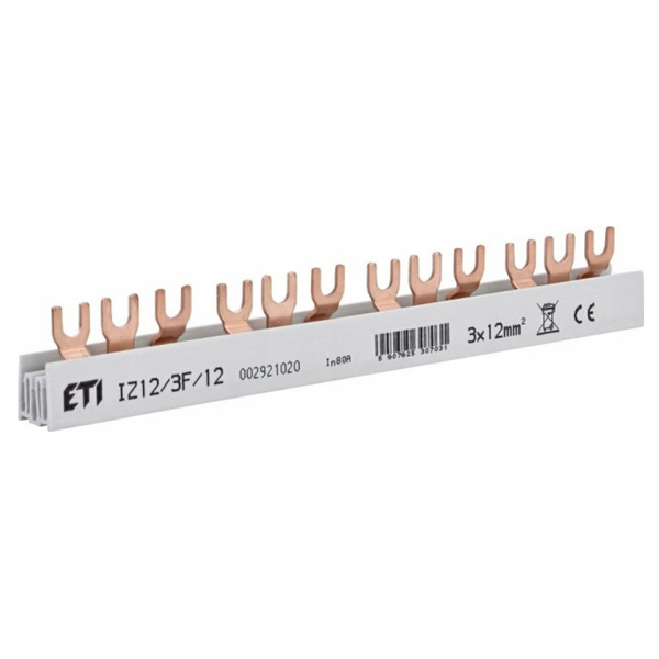 Szyna łączeniowa widełkowa 3P 80A 12 modułów 3F IZ12/3F/12 ETI 002921020