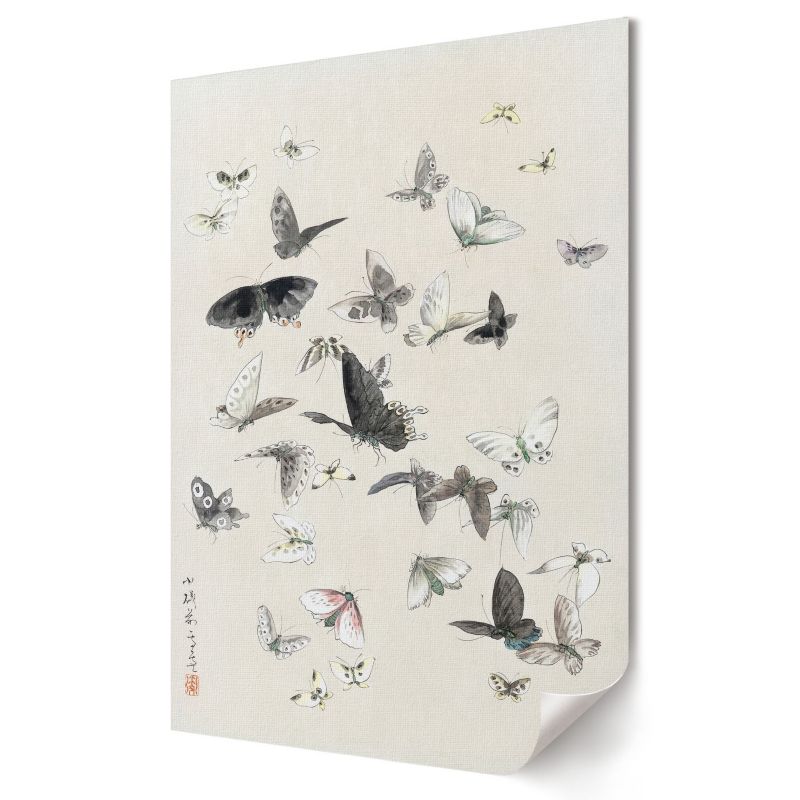 Plakat Wallfluent Format A1 Motyle i ćmy Artysta Hokusai 1 szt.