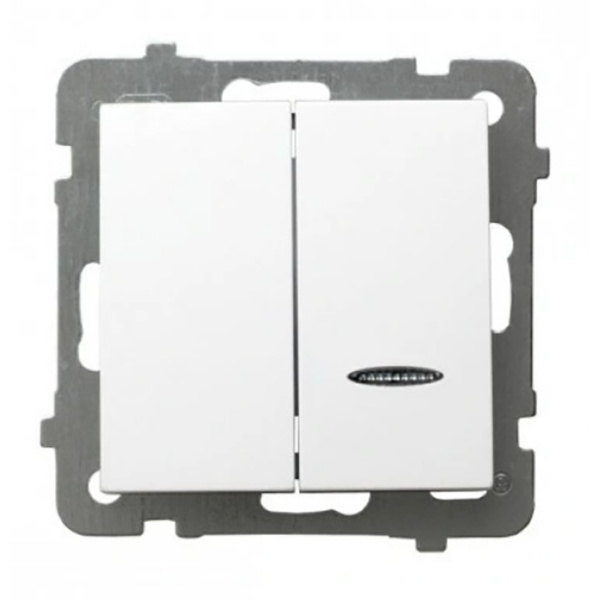 Łącznik dwugrupowy świecznikowy biały Ospel As