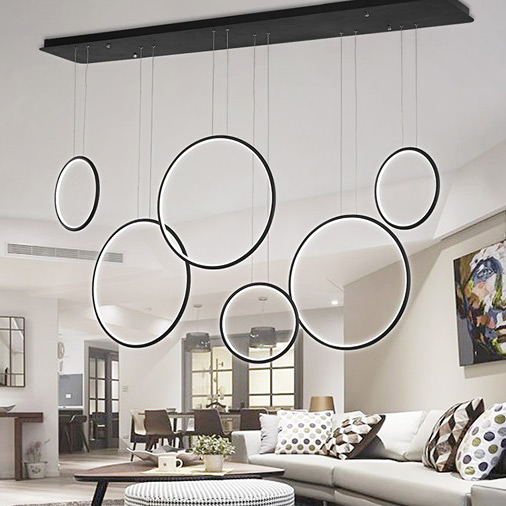 Altavola Design Ledowe Okręgi lampa wisząca 130W czarna LA076/P_180_in_4k_black