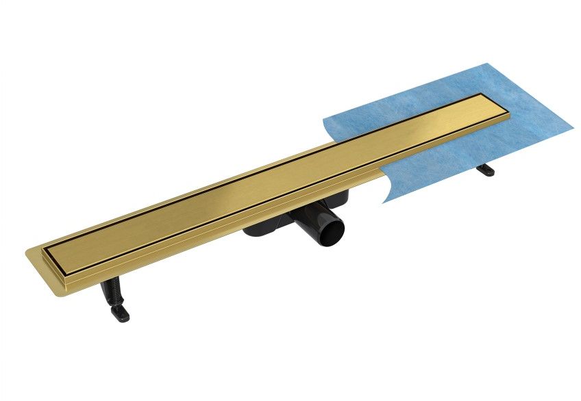 Besco Virgo Duo odpływ liniowy z rusztem 70 cm złoty OL-70-VG
