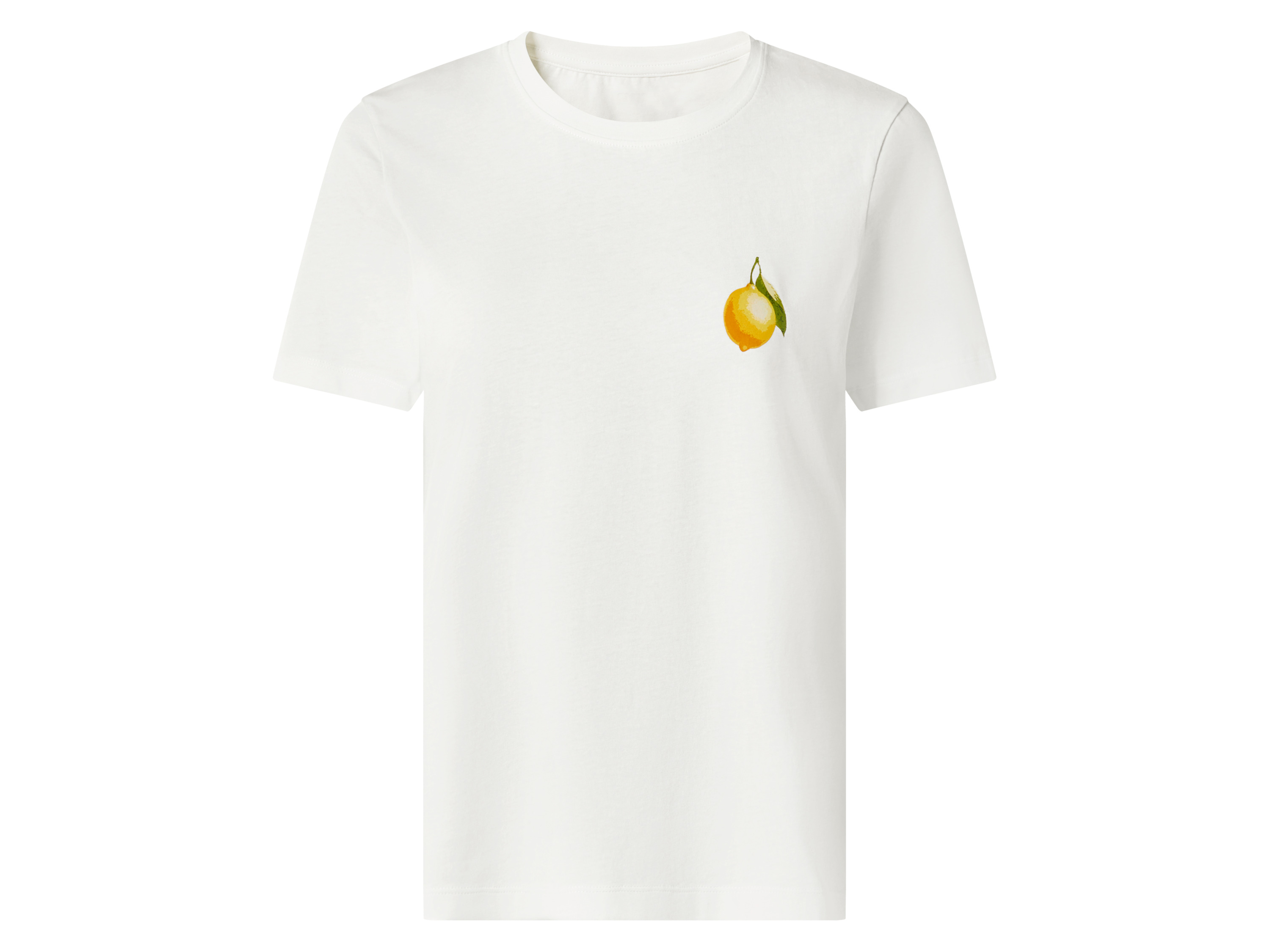 Esmara T-shirt damski z bawełny Kremowy, XS 32/34