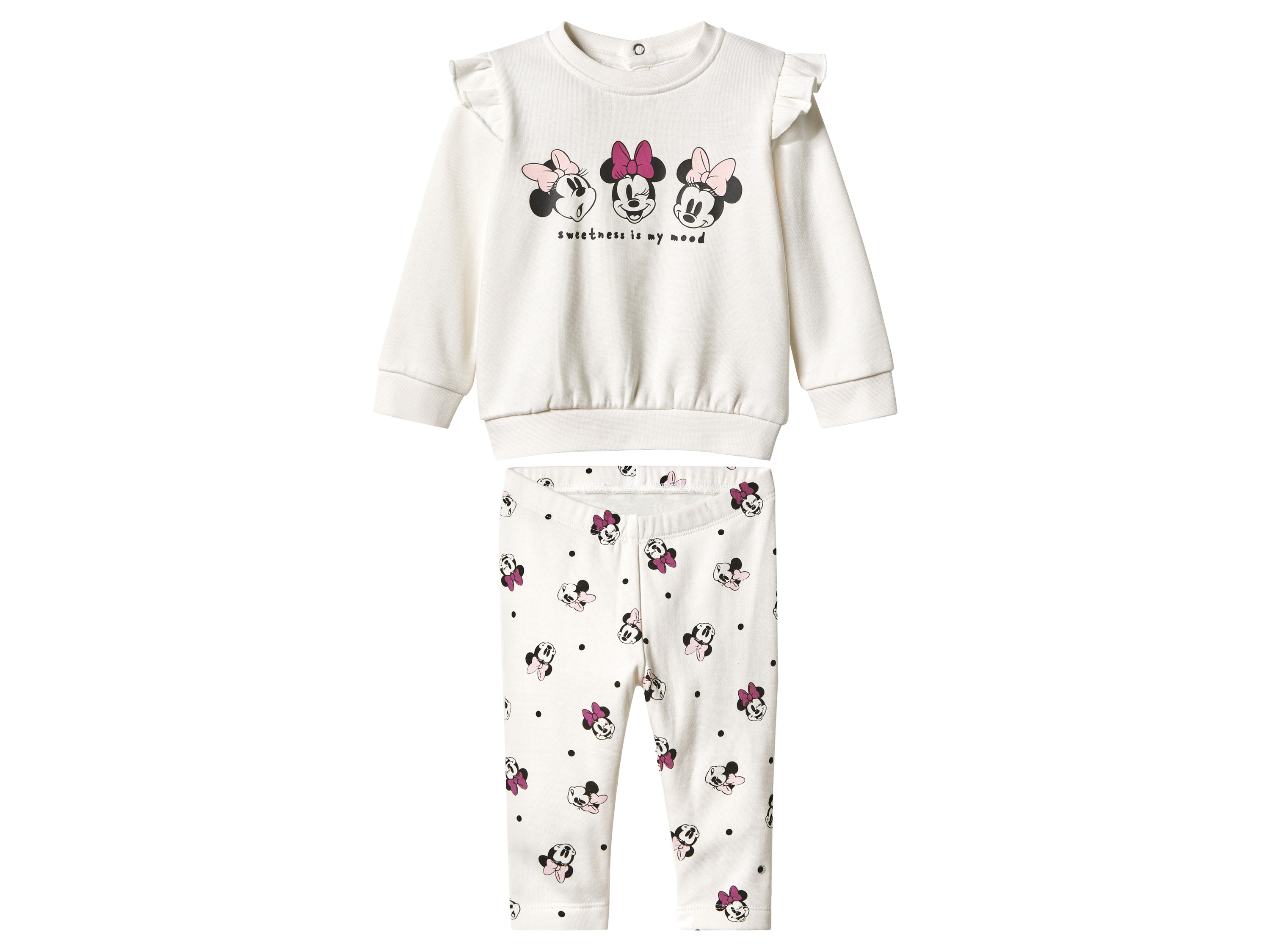 Dres niemowlęcy z biobawełną Minnie/biały, 62-68