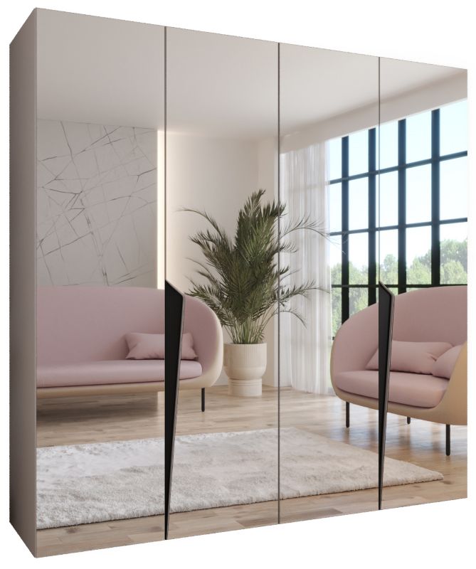 Szafa uchylna z lustrem z lustrem otwierana Abiks PIANO 3 200 wys 202 cm Kaszmir + Czarny 1 szt