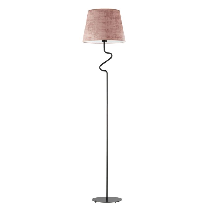 Lampa stojąca Volta Light Factory podłogowa z abażurem różowy welur stożek VESSO 1szt.